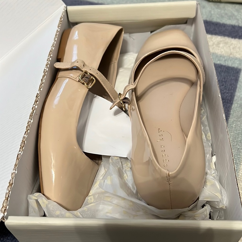Copper Key nude strapped ballet flats